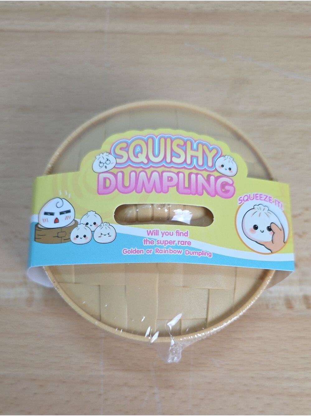 Dumpling Squishy Round Gold Tone Tin Container Mystery
